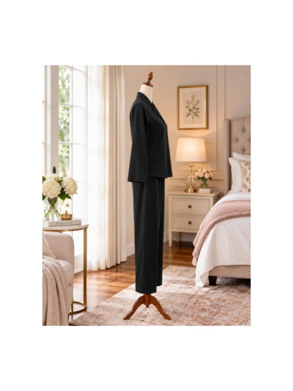 SoieRose Black 100% Cotton Classic Cotton Pajama Set for Women - SR-1343